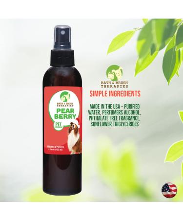 Bath & Brush Therapies Pear Berry Pet Cologne 4.5 oz for Dogs | Long-Lasting Odor Eliminator | Cruelty-Free, Paraben-Free | Made in USA - Buy Online on GoSupps.com