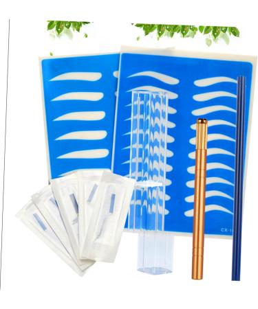 Angoily Microblading Eyebrow Skin Semi-permanent Kit Pen Practice Pencil with Storage Manual Golden - Buy Online on GoSupps.com
