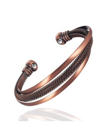 Copper Bracelet for Women 99.9% Retro Pure Copper Fashion Magnetic Bracelets Fashion Jewelry Present (2023)