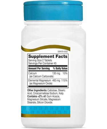 21st Century Magnesium Oxide 400mg Tablets 90 Count Assorted - Buy Online on GoSupps.com