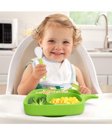 BPA-Free Baby Suction Plate - Non-Slip Silicone Placemat for Toddlers, Dishwasher Safe - Green - Buy Online on GoSupps.com