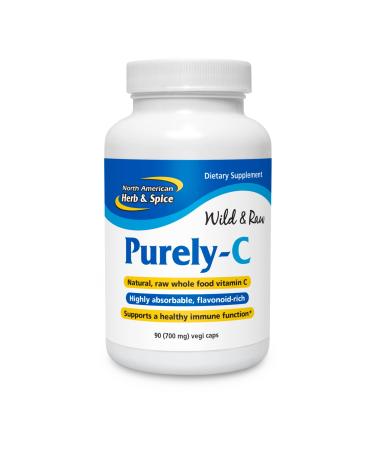 NORTH AMERICAN HERB & SPICE Purely-C - 90 Capsules Pack of 2 - Healthy Immune Function - Camu Camu Berries Wild Berries Rose Hips - Non-GMO - 60 Total Servings