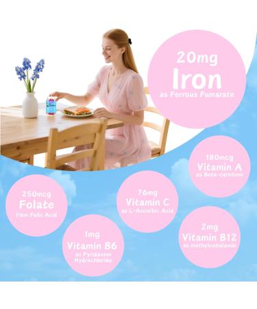 Multi-Vitamin Iron Gummies - Iron Supplement Gummies for Women & Men with Vitamin C B12 & Folate - Energy Support Immune Support - Mixed Flavor No Metallic Aftertaste Vegan 60 Count 60 Count (Pack of 1) - Buy Online on GoSupps.com