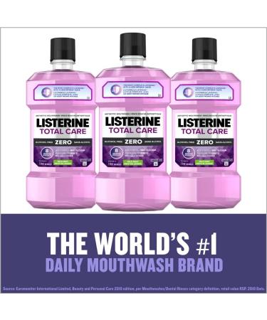 Listerine Alcohol Free Mouthwash Total Care Zero Fluoride Mouthwash for Bad Breath Anti-Cavity Helps Keep Teeth White Pack of 3 (3L Total) Total Care - Trio Pack Mouthwash - Buy Online on GoSupps.com