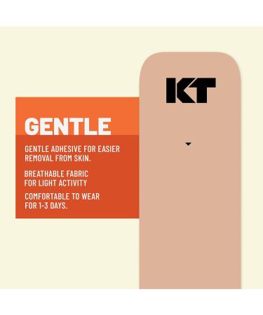 KT Tape Kinesiology Athletic Tape Gentle Adhesive for Sensitive Skin 20 Count 10" Precut Strips Beige - Buy Online on GoSupps.com