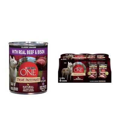 Purina ONE Classic Ground True Instinct Wet Dog Food Beef & Bison - 368 g Can (12 Pack) & Classic Ground True Instinct Wet Dog Food Variety Pack 2 Flavours - 368 g Can (6 Pack) PET_FOOD + PET_FOOD 00055800414380