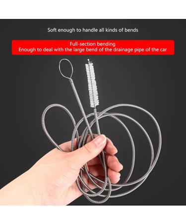 Saccgt Flexible Feed Pipe Cleaning Brush Slim Drain Holes Cleaning Tool Hose Pipe Cleaning Brush Multifunctional Flexible Brush Stainless Steel - Buy Online on GoSupps.com