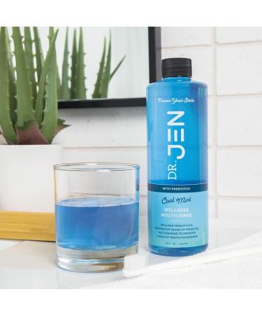 Dr Jen Prebiotic Mouth Rinse - Essential Oils, Dentist Created, Non-Toxic - Promote Healthy Gums (16 Fl Oz, Cool Mint) - Buy Online on GoSupps.com
