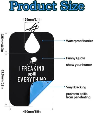 Dyzoxa Funny Waterproof Bibs for Men and Women - Washable and Reusable Clothing Protector with Crumb Catcher for Elderly - Buy Online on GoSupps.com