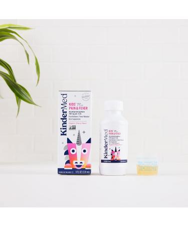 KinderMed Organic Cherry Kids' Pain & Fever Reliever 4 Fl Oz - Acetaminophen Children's Relief - Buy Online on GoSupps.com