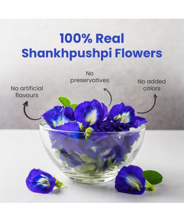 BLUE TEA - Shankhpushpi Flower - 30 Pyramid Tea Bags | For Food Iced Tea Cooler Cocktails Mocktails | Caffeine Free Herbal Tea l Gluten Free NON-GMO|Premium Pet Jar| - Buy Online on GoSupps.com