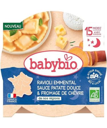 BABYBIO - Emmental ravioli with French goat cheese tip sweet potato sauce - 15+ months - 190g - ORGANIC