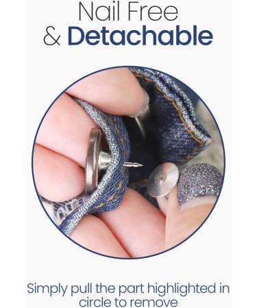 Feedee 8 Sets Jean Buttons Pins - No Sew Jean Buttons for Loose Jeans - Adjustable and Snap Tack Jeans Button Replacement - Buy Online on GoSupps.com