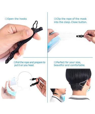 Buy Black Mask Holder (10 Pack) | Elastic Ear Relief & Slip-Resistant Washable Mask Extension for Comfort - Buy Online on GoSupps.com