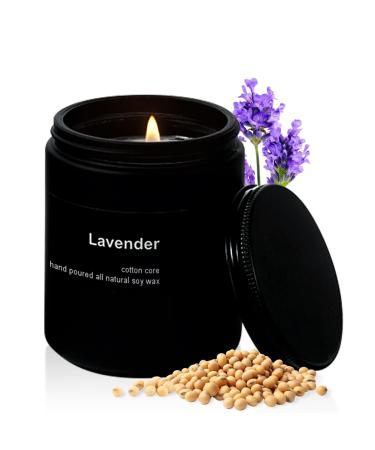 Candles for Home Scented Aromatherapy Candles Gifts for Women 7 oz Black Jar Candles Long Lasting Perfect for Valentine's Day Birthday Mother's Day Gifts (Lavender)