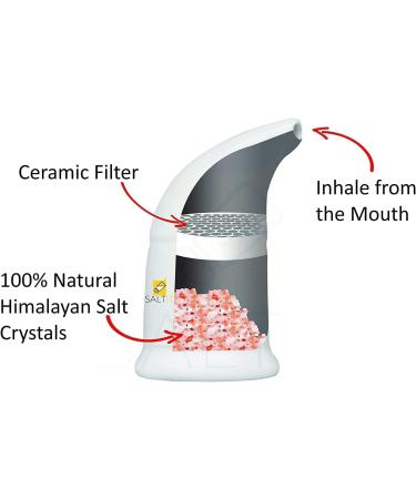 PROFIRST Salt Inhaler Pipe with Natural Himalayan Pink Salt Crystals - Compact & Refillable for Breathing Difficulties - Buy Online on GoSupps.com