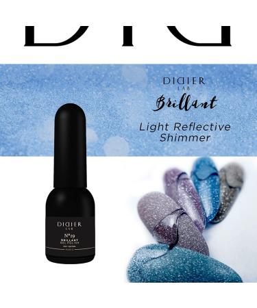 Didier Lab - Premium UV Gel Nail Polish - Brillant No. 19 - Gel Nail Varnish - Nail Art - Long-Lasting High Gloss Wear - Blue Gel Nail Polish - Gel Nails - Glitter Gel Nail Polish - Rich Pigment - Buy Online on GoSupps.com