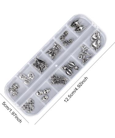 RUNRAYAY 28pcs 3D Halloween Nail Charms Cross Chrome Metal Nail Art Charm Vintage Gothic Retro Punk Skulls Mixed for Manicure Craft DIY Nail Art Decoration Accessories with a Box - Buy Online on GoSupps.com