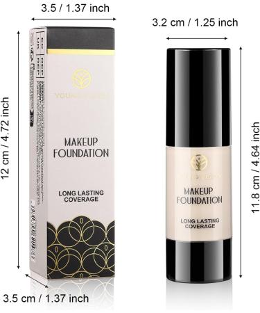 LXZJJM Professional Makeup Foundation with Long-Lasting Coverage Matte Finish Waterproof Formula and High Concealing Power - Ideal for Natural Flawless Makeup Look (04# 30ml/1.02Fl Oz) 30 ml (Pack of 1) 04# - Buy Online on GoSupps.com