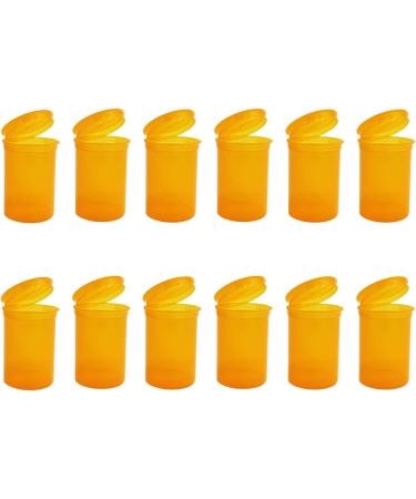 Multi-Use Airtight Pill Bottles with Hinged Lids | 30 Dram Plastic Organizer for Supplements Vitamins & Medicines | 12 Pack - Amber Translucent - Buy Online on GoSupps.com