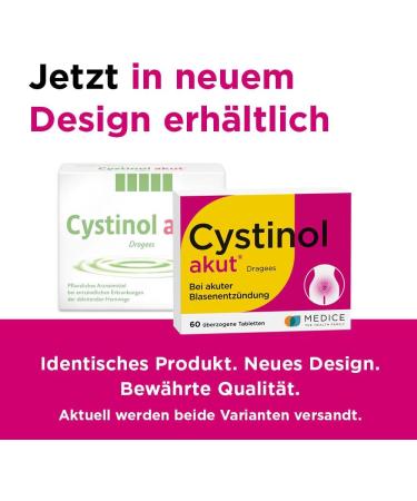 Cystinol Acute 60 Dragees - Fast Relief for Bladder Inflammation & Urinary Tract Infection - Antibacterial Vegetable Medicine - International Shipping Available - Buy Online on GoSupps.com