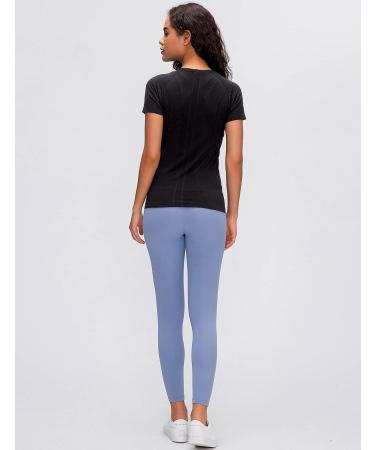 Luyaa Women's Long Sleeve Workout Top | Breathable Athletic Shirt for Yoga & Gym | Slim Fit Black XS - Buy Online on GoSupps.com