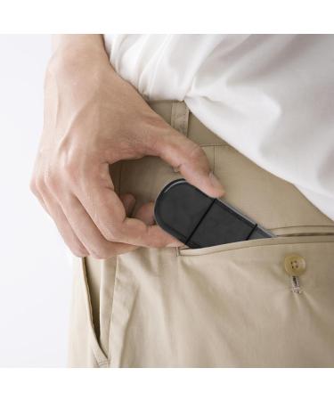 FYY Daily Pill Organizer - 7 Compartment Portable Travel Pill Case for Vitamins Supplements & Medication - Black - Buy Online on GoSupps.com