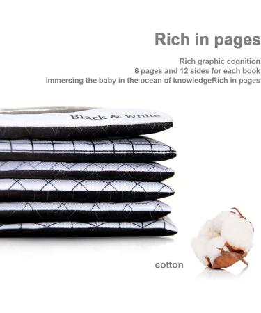 teytoy High Contrast Baby Book Black and White Baby Book Soft Cloth Books with Crinkle Sound Newborn Toys for Babies Infants 0 3 6 9 12 Months Visual Stimulation Early Learning Toys - 6 Pack - Buy Online on GoSupps.com