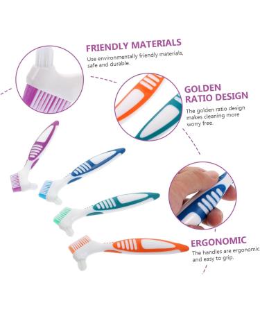 DOITOOL 4pcs Colored Rubber TPE Toothbrush Cleaning Tools - Manual Cleaning Agent for Effective Oral Hygiene - Buy Online on GoSupps.com