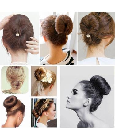 3-Piece French Hair Bun Maker Style Hair Bun with Easy Snap Roll - Brown Coffee - Buy Online on GoSupps.com