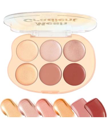 Highlighter Makeup Palette 6 Colors Face Bronzers And Highlighter Palette Waterproof Cream Texture Blendable Long Lasting Makeup - Buy Online on GoSupps.com