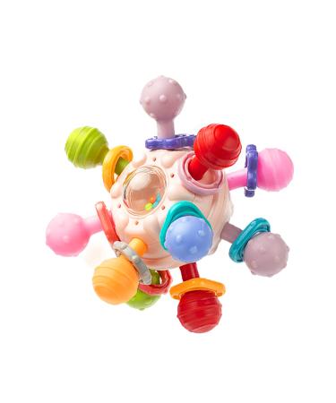 Baby Sensory Teething Toys  Atomic Ball Chew Toys Rattle & Teether Grasping Activities Infant Toy for 0 6 12 Months Boys & Girls Gift(Pink) - Buy Online on GoSupps.com