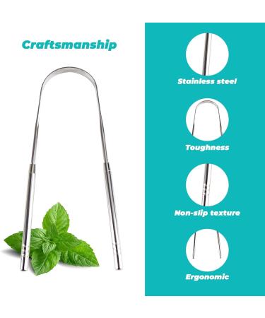 Buy Stainless Steel Tongue Scraper for Adults | Natural Oral Care - Fresh Breath | 2 Pieces Pack - International Shipping - Buy Online on GoSupps.com