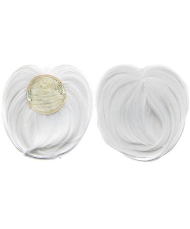 Faringoto White Hair Extensions for Women Invisible Toupee Thinning Hair Extensions Wig Hairpiece Thick Top Hair Pieces