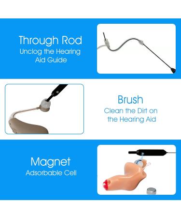 5Pcs Hearing Aid Cleaning Brush | Earpiece Earmold Vent Cleaner| Cleaning Brush with Wax Loop and Magnet| Multifunctional Hearing Aid Vent Cleaning Wire Tool for Sound Tubes Hearing Amplifiers - Buy Online on GoSupps.com