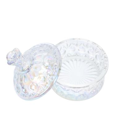 POPETPOP Para U as 1pc Nail Art Crystal Cup Nail Accessories Nail Art Pen Cleaning Cup Clear Plates Manicure Care Tools Container with Lid Nail Art Tools Dappen Dish for Nails Art Plate 8x8cm Assorted Color