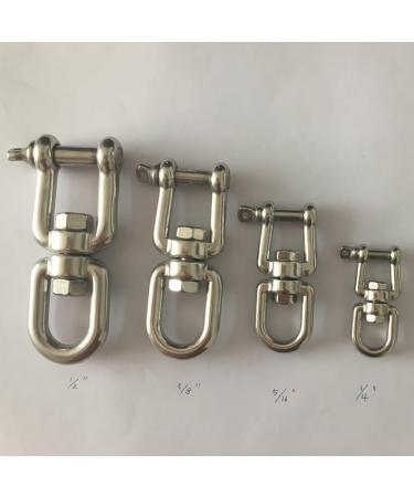 JingYi Marine Mooring Stainless Steel 316 Jaw and Eye Swivel Ring - Silver Tone 3/8 inch - Buy Online on GoSupps.com