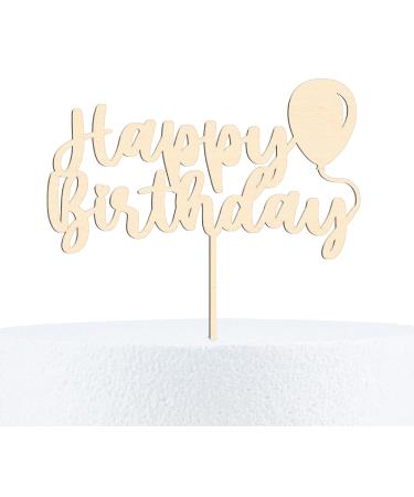 Alsino Personal Cake Topper Sustainable Wooden Decor for Weddings Birthdays Baptisms & More | LA-65 Happy Birthday Balloon - Buy Online on GoSupps.com
