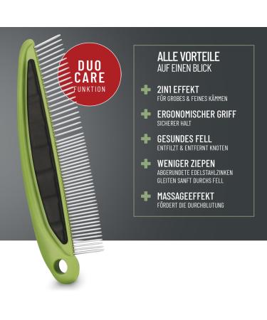 Reavet 2-in-1 Fur Comb for Medium & Long-Haired Dogs & Cats | Ideal for Daily Fur Care & Knot Removal - Buy Online on GoSupps.com