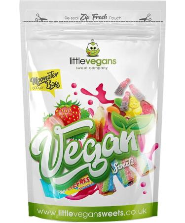 Little Vegans Sweet Company Vegan Sweets Pick and Mix - Monster 800g Bulk Bag of Classic Old Fashioned British Retro Sweets Contains Approved Halal Sweets Diary Free and Gelatine Free Sweets - Buy Online on GoSupps.com