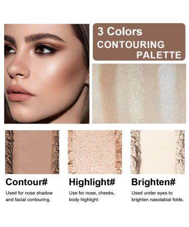 3 IN 1 Brown Nude Face Highlight Bronzer Palette - Buildable Matte Contour & Natural Makeup for Cheeks Nose and Eyes | Ultra Sculpt & Brightening - Buy Online on GoSupps.com