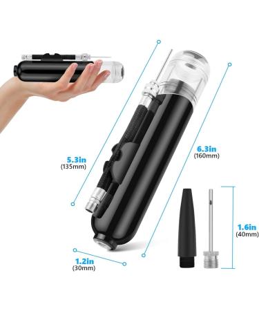 Dual Action Ball Pump with Needles and Nozzles - Ideal for Soccer, Basketball, Volleyball, Balloons, Bikes (Black) - Buy Online on GoSupps.com