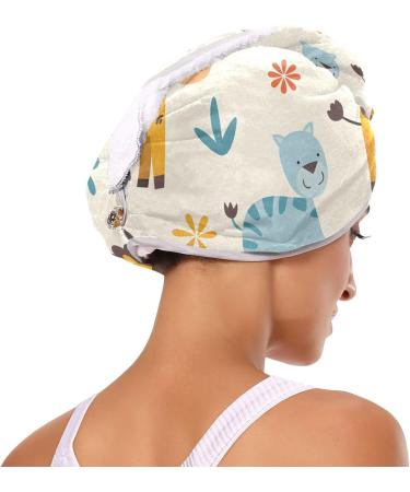 Clever Animals Hair Towel 2 Pack | Super Absorbent Quick Dry Hair Turbans for Women & Girls - Buy Online on GoSupps.com