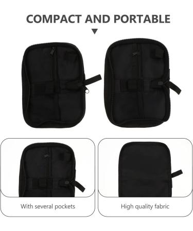 Healvian Diabetic Glucose Meter Bag - 4pc Organizer Set, Portable Travel Carrying Bag - Black (19x14.5x1cm) x2 - Buy Online on GoSupps.com