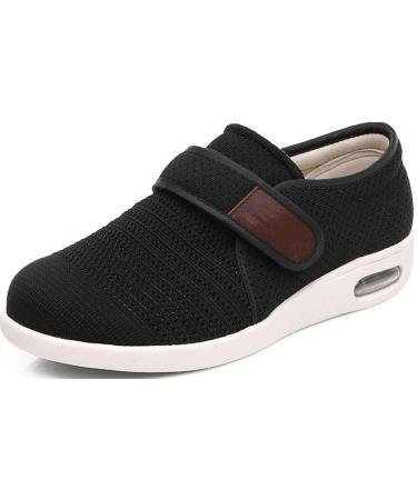 Diabetic Sandals Adjustable Edema Shoes Orthopedic Slippers for Elderly Arthritis Edema Swollen Feet Thumb Valgus Plantar Fasciitis Shoes Slip On Walking Sneakers Running Sneakers 40 Black