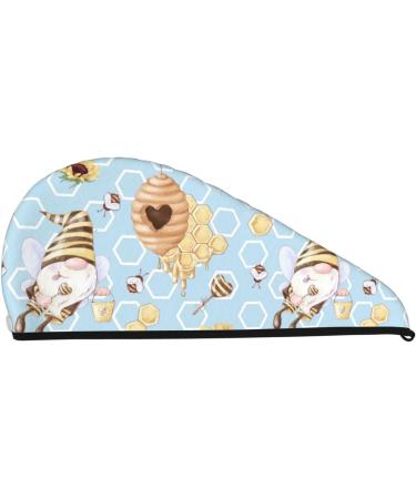 Buy Cute Gnome Bee Microfiber Hair Towel - Soft Super Absorbent Wrap for Women | Quick Dry Coral Velvet Cap for Long & Thick Hair - Buy Online on GoSupps.com