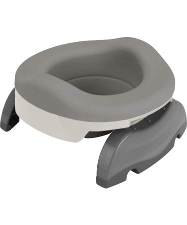 Potette Plus Potty Value Pack: Kalencom 2in1 Potette Plus Portable Potty and Reusable Collapsible Liner for Home Use (White/Gray) White Gray