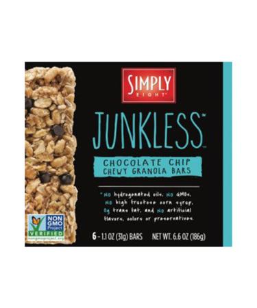 Simply Eight Junkless Granola Bars Real Chocolate Chip  Chewy 6.6 Ounce