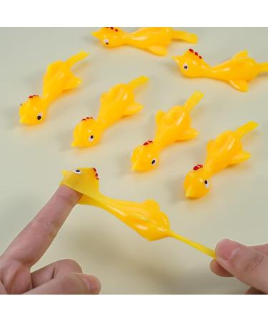Fuyamp 30 Pcs Slingshot Chicken Stretchy Flying Chickens Flick Toy Sticky Rubber Chickens Flying Chicken Sling Flick Chicken Slingshot Stretchy Chicken Toy Gifts for Kids - Buy Online on GoSupps.com