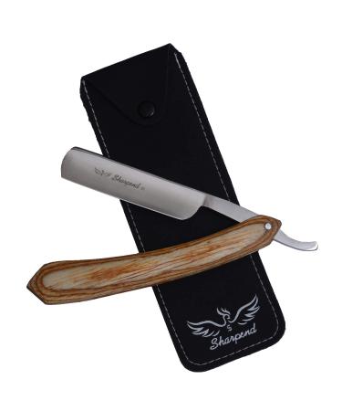 Professional Barber Sharp Straight Edge Knife Men s Cut Throat Shaving Razor Vintage Wood Handle Salon Classic Handle Shave Ready with Pouch By Sharpend